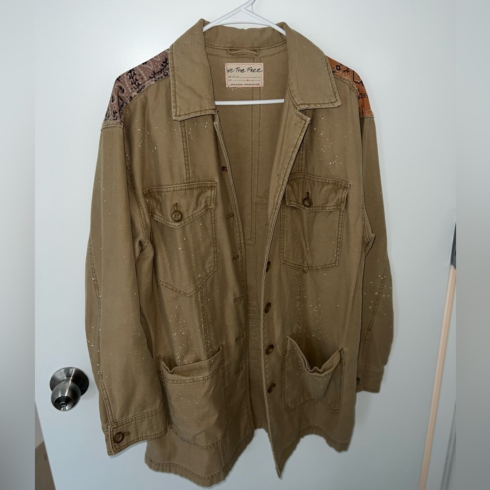 We The Free Splatter Paint Military Jacket